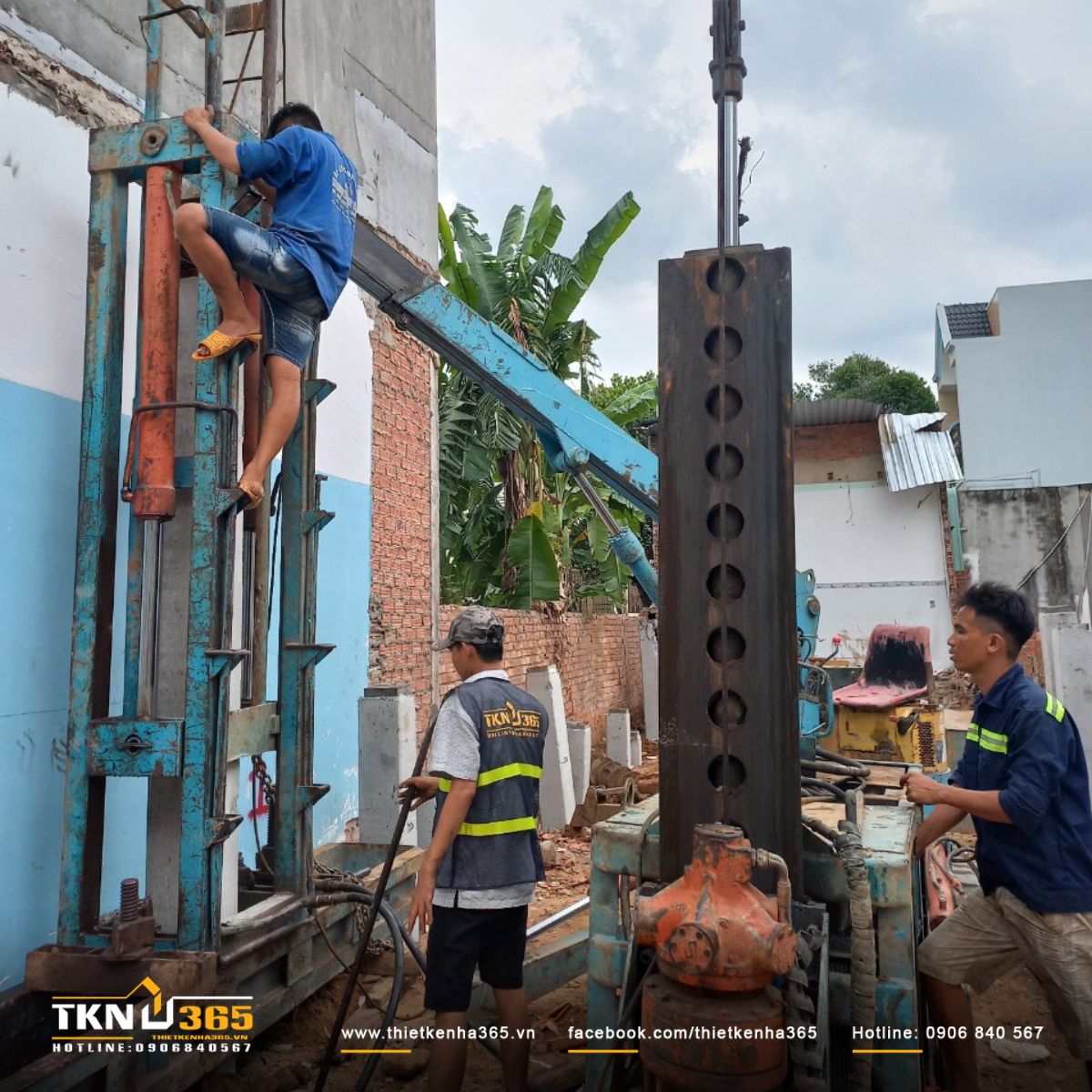 Hình ảnh thi công móng và bể phốt