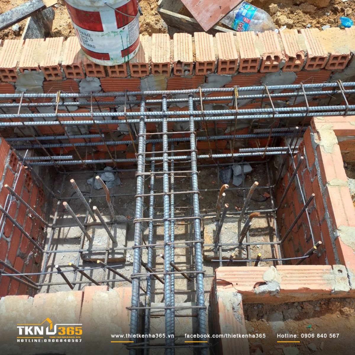 Hình ảnh thi công móng và bể phốt