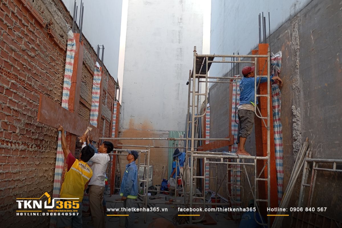 Hình ảnh thi công hạng mục đổ bê tông tầng 2