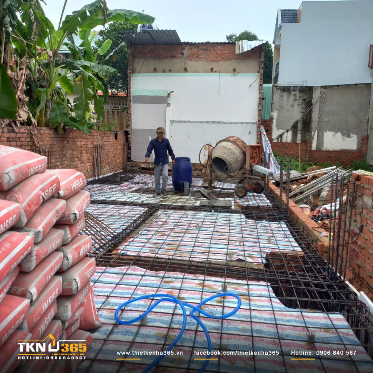 Hình ảnh thi công móng và bể phốt