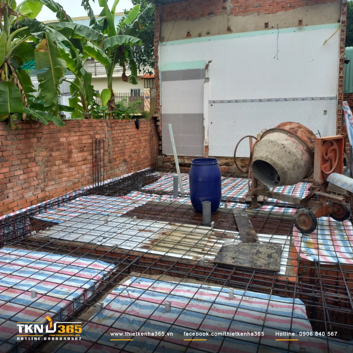 Hình ảnh thi công móng và bể phốt