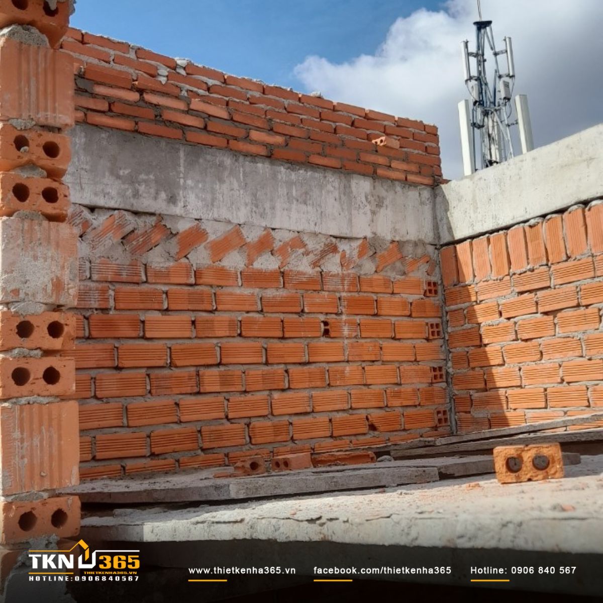 Hình ảnh xây tường gạch và tô tường trong - ngoài