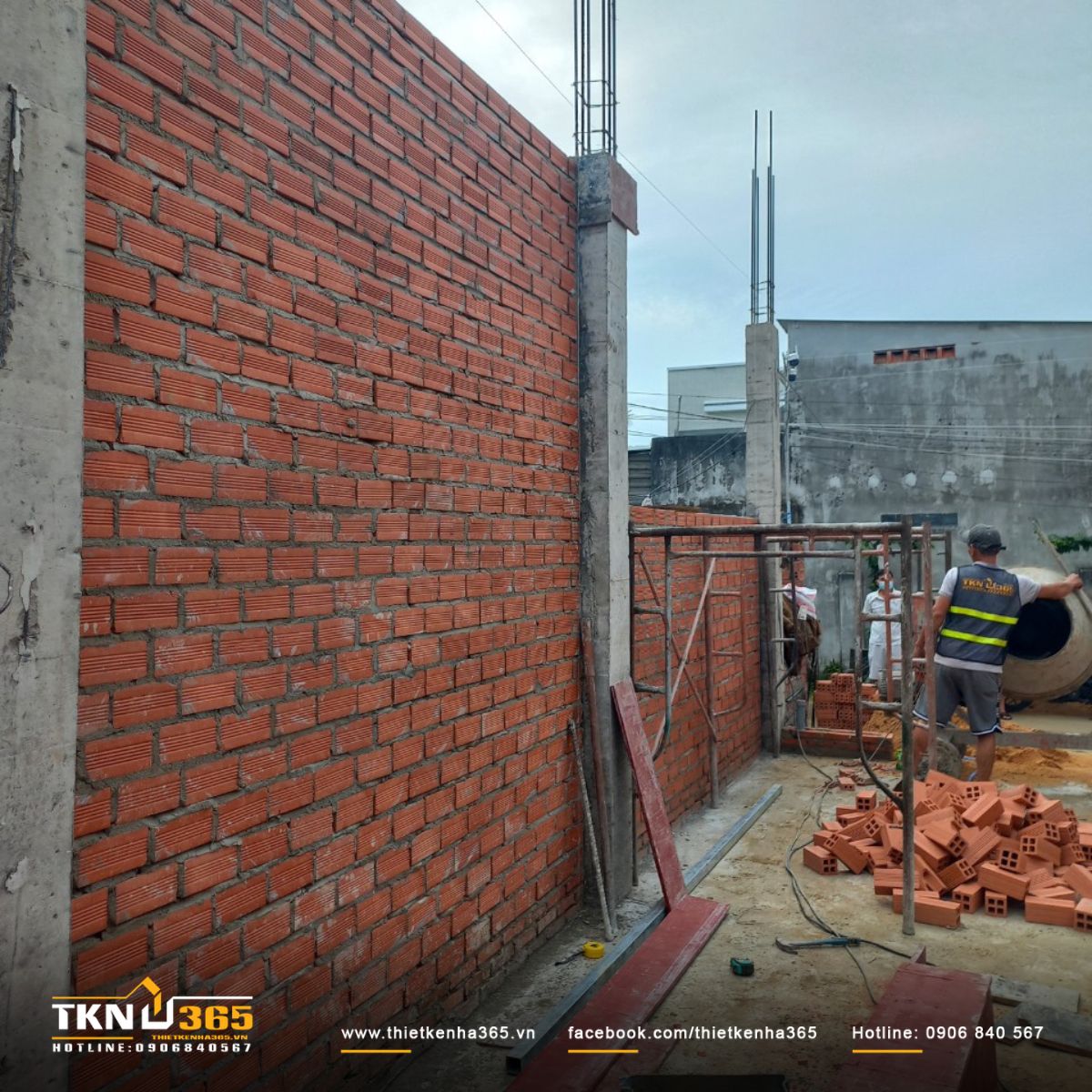 Hình ảnh xây tường tầng trệt