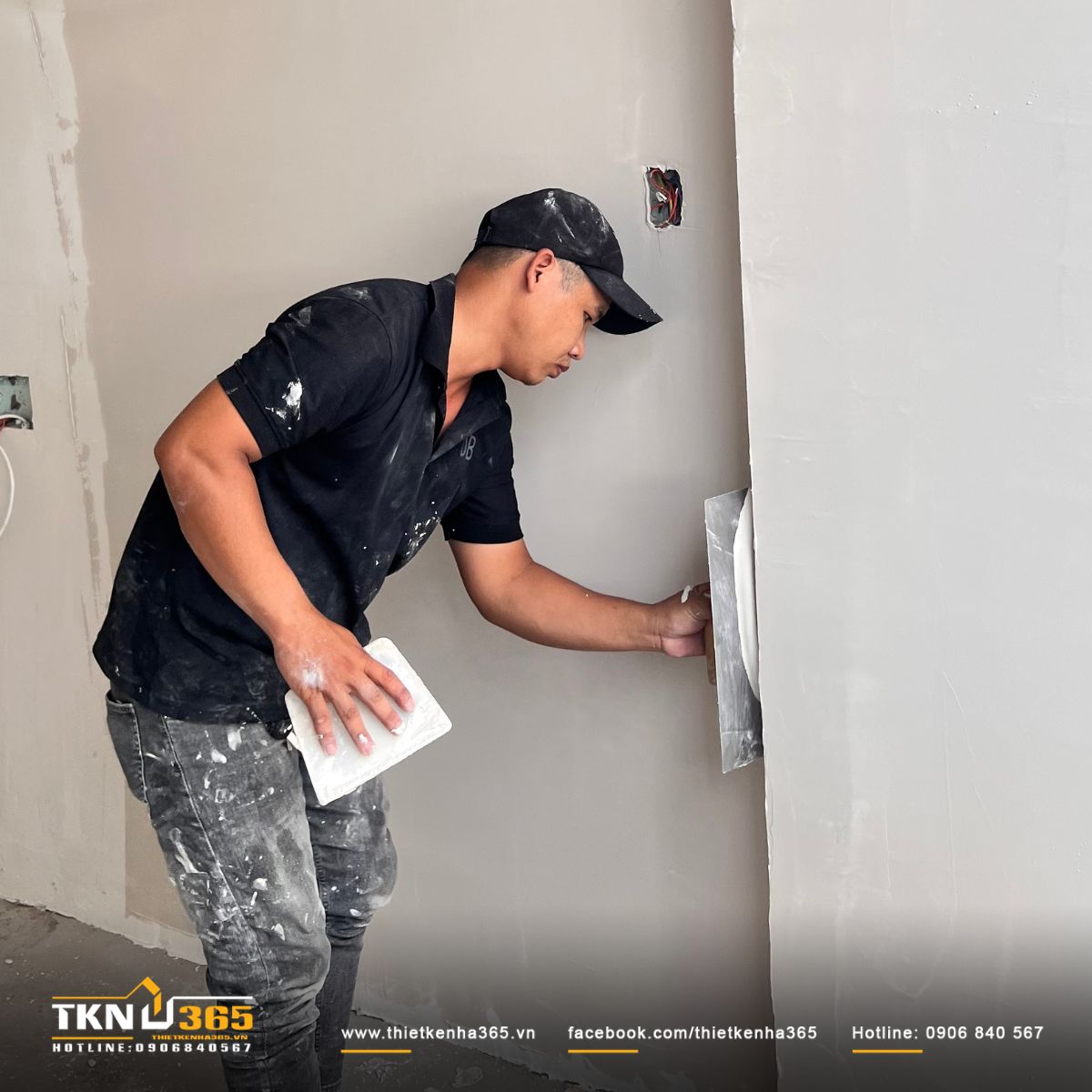 Hình ảnh tô tường và sơn tường trong - ngoài