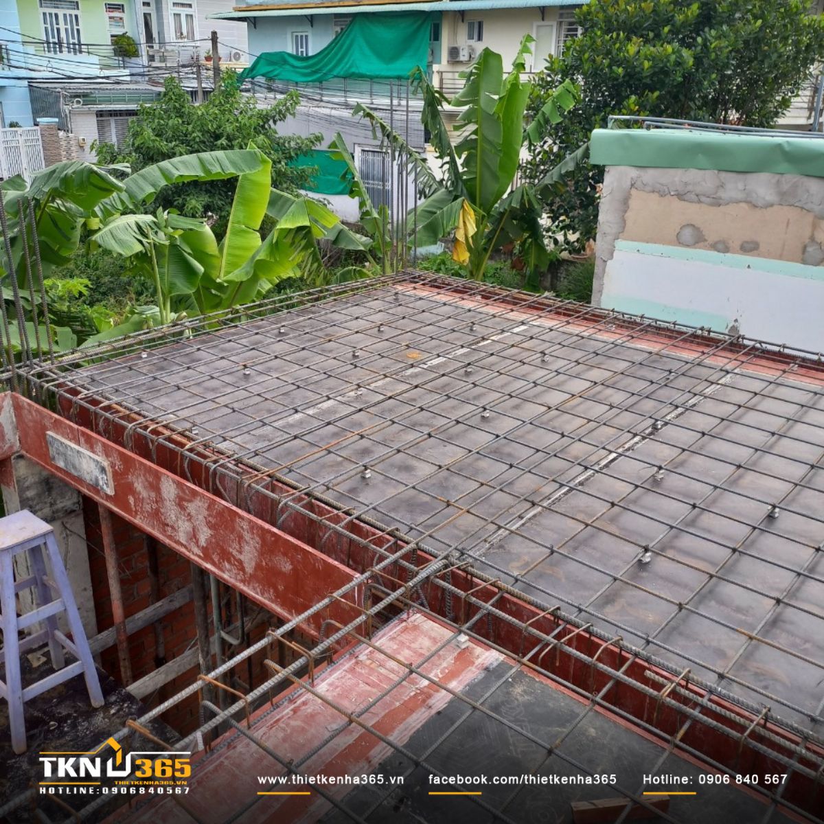 Hình ảnh thi công hạng mục đổ bê tông lầu 1