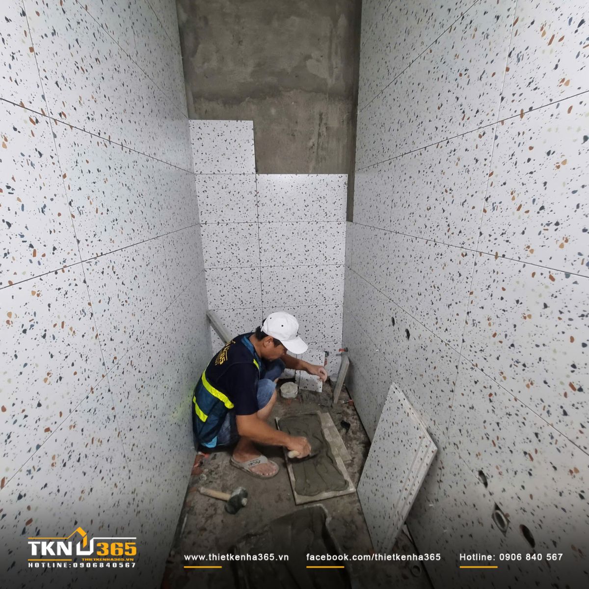 Hình ảnh ốp gạch và sơn tường trong - ngoài