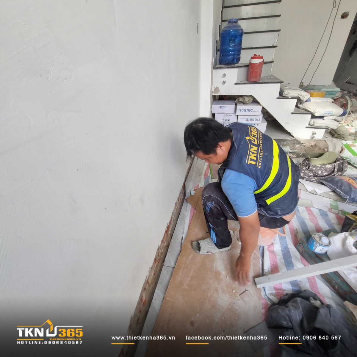 Hình ảnh ốp gạch và sơn tường trong - ngoài