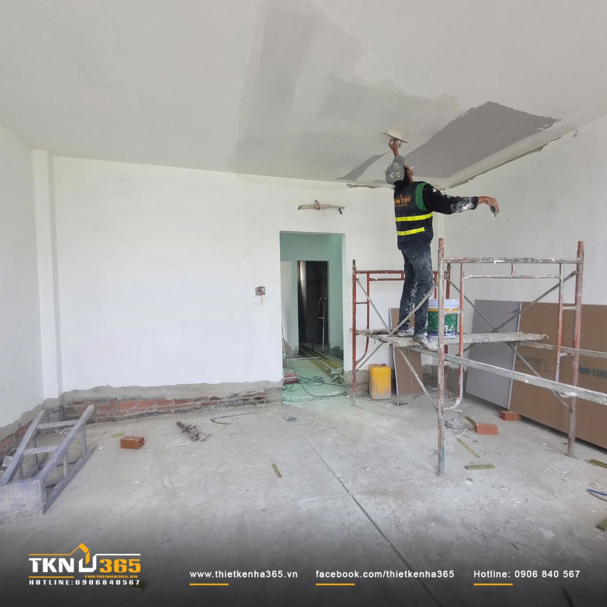 Hình ảnh tô tường và sơn tường trong - ngoài