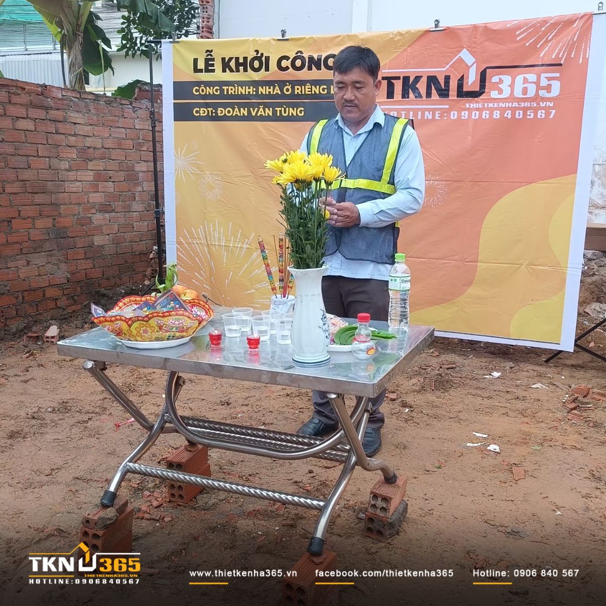 Lễ khởi công công trình nhà phố 3 tầng ở quận 9