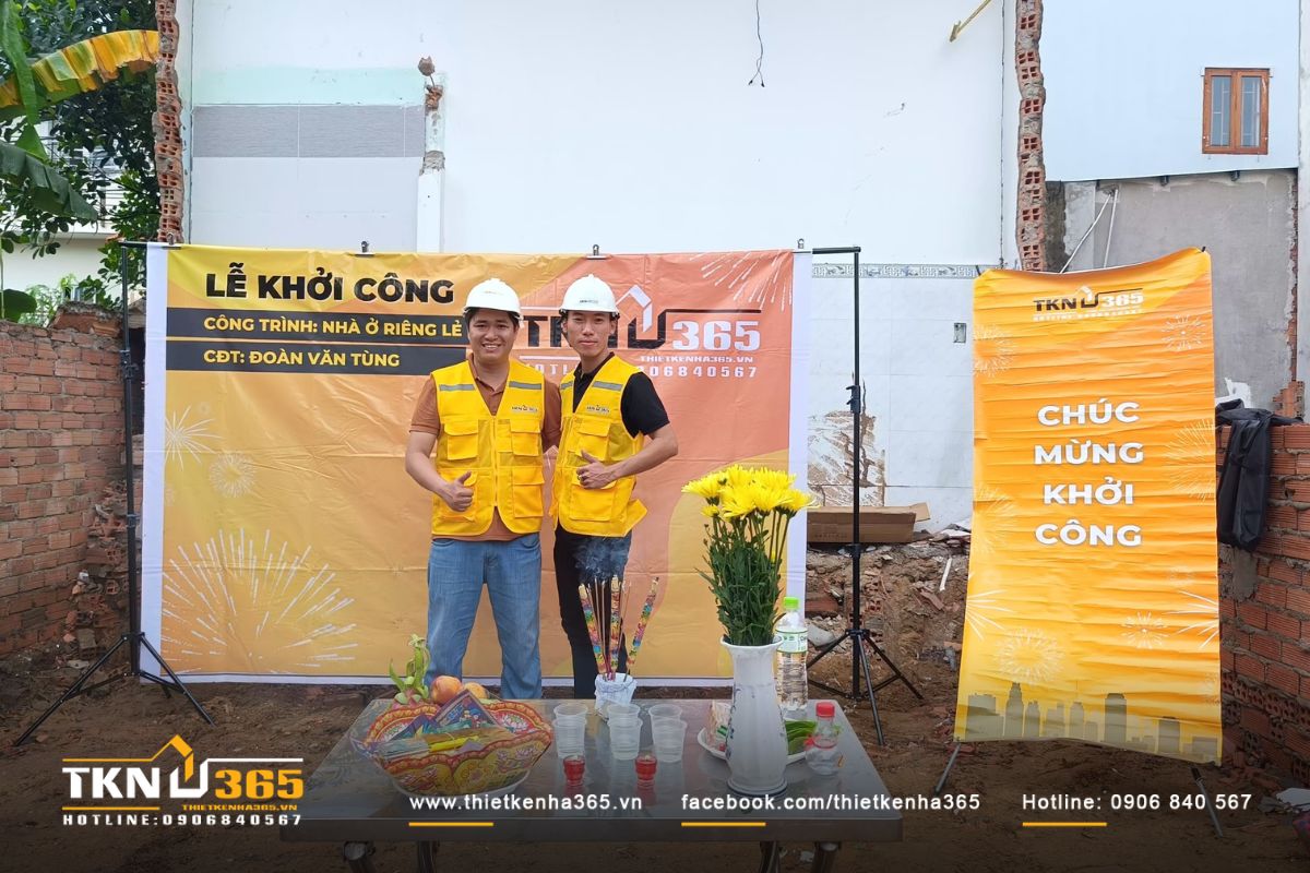 Lễ khởi công công trình nhà phố 3 tầng ở quận 9