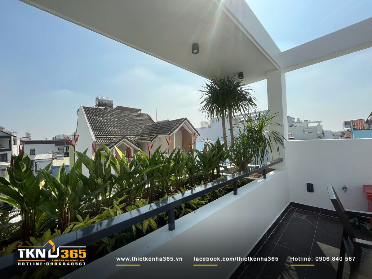 Vườn sân thượng chủ yếu trồng cây nhiệt đới, thích nghi tốt với thời tiết nắng nóng khắc nghiệt tại địa phương