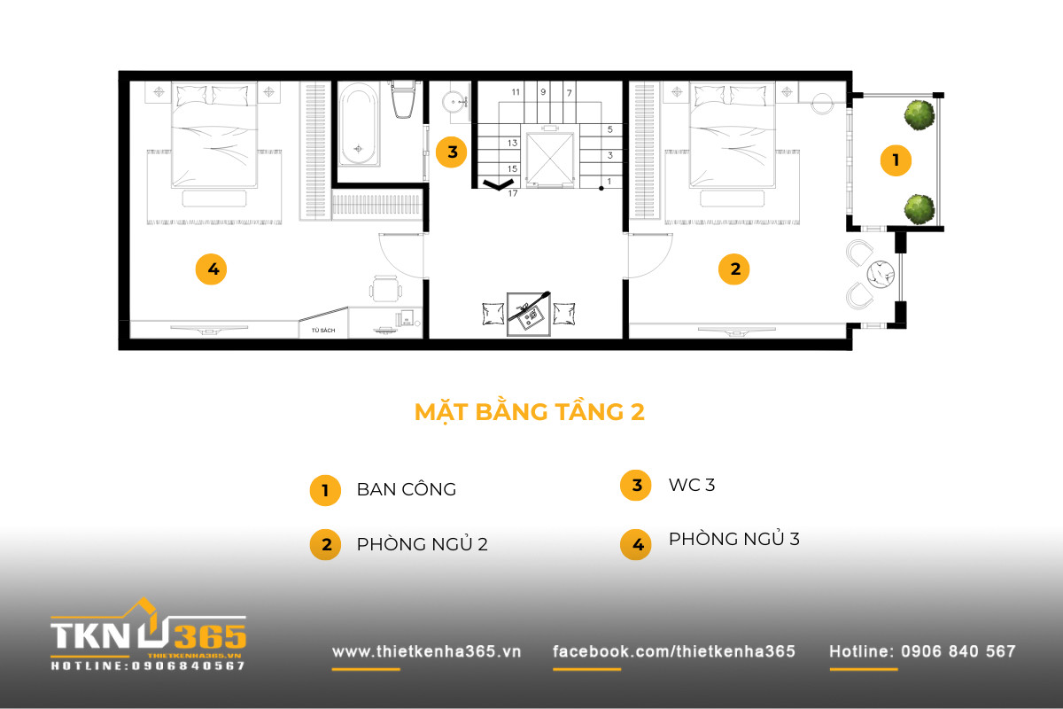 mặt bằng tầng 2