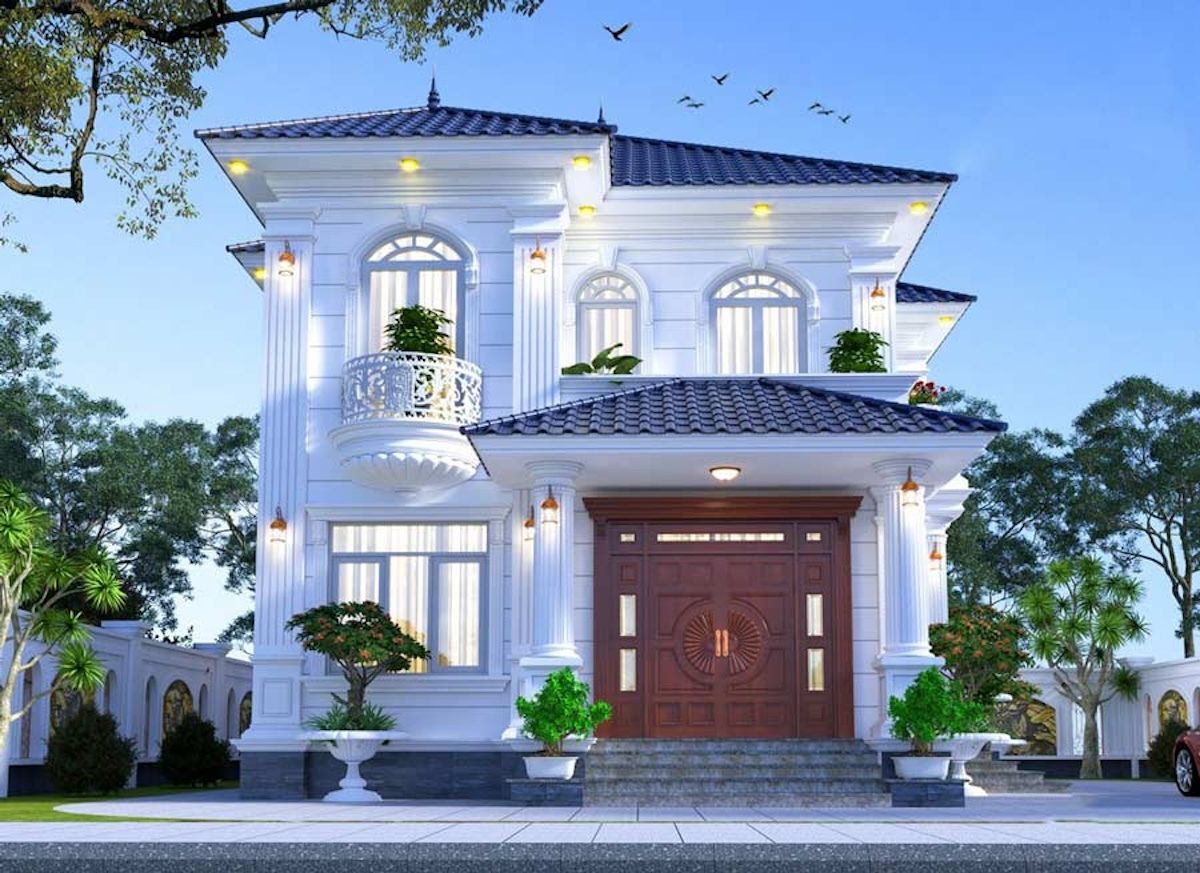 Biệt thự 2 tầng 150m2 m&aacute;i Nhật kh&ocirc;ng thực sự ph&ugrave; hợp với những l&ocirc; đất hẹp ngang (Ảnh: Sưu tầm)