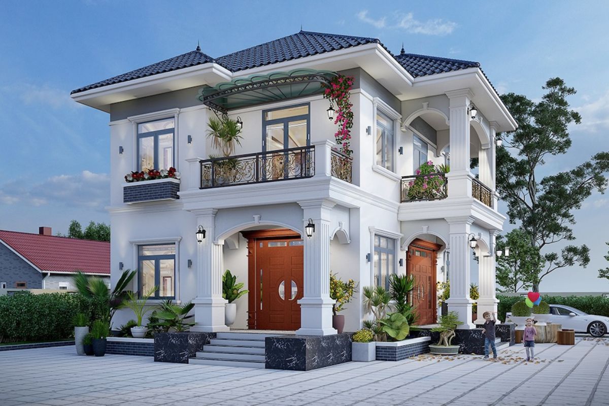 Biệt thự 2 tầng m&aacute;i Nhật 4 ph&ograve;ng ngủ bố tr&iacute; 1 ph&ograve;ng ngủ ở tầng trệt, đ&aacute;p ứng kh&ocirc;ng gian sinh hoạt gia đ&igrave;nh nhiều thế hệ (Ảnh: Sưu tầm)