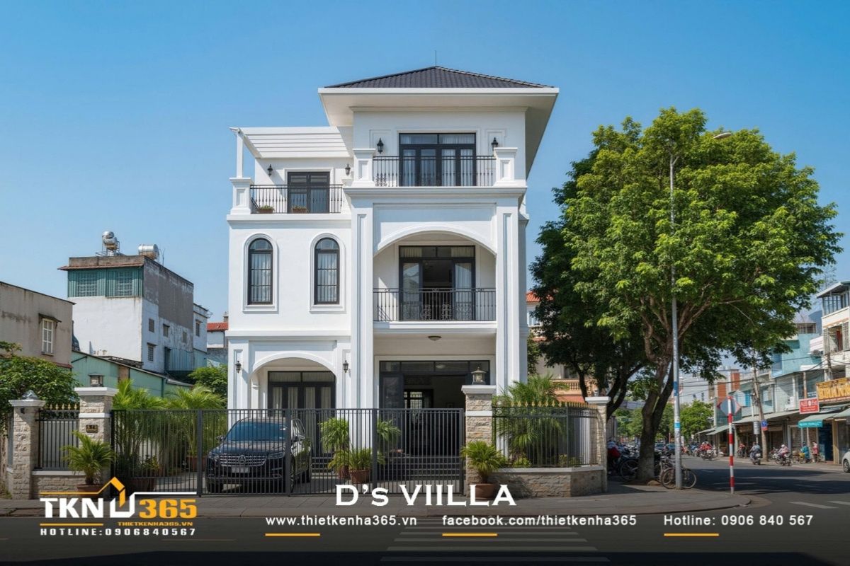 Thiết kế biệt thự 3 tầng 100m2 phù hợp với gia đình đông người, cần nhiều phòng ngủ