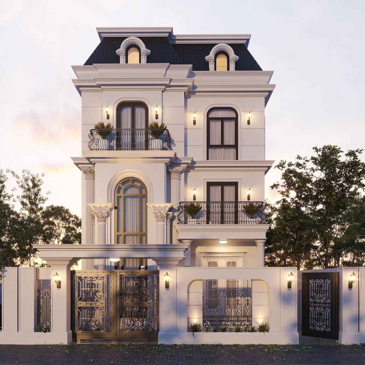 Gia đình nhiều thế hệ hoặc gia đình trẻ ưu tiên phòng riêng nên lựa chọn biệt thự 3 tầng 100m2 (Ảnh: Sưu tầm)