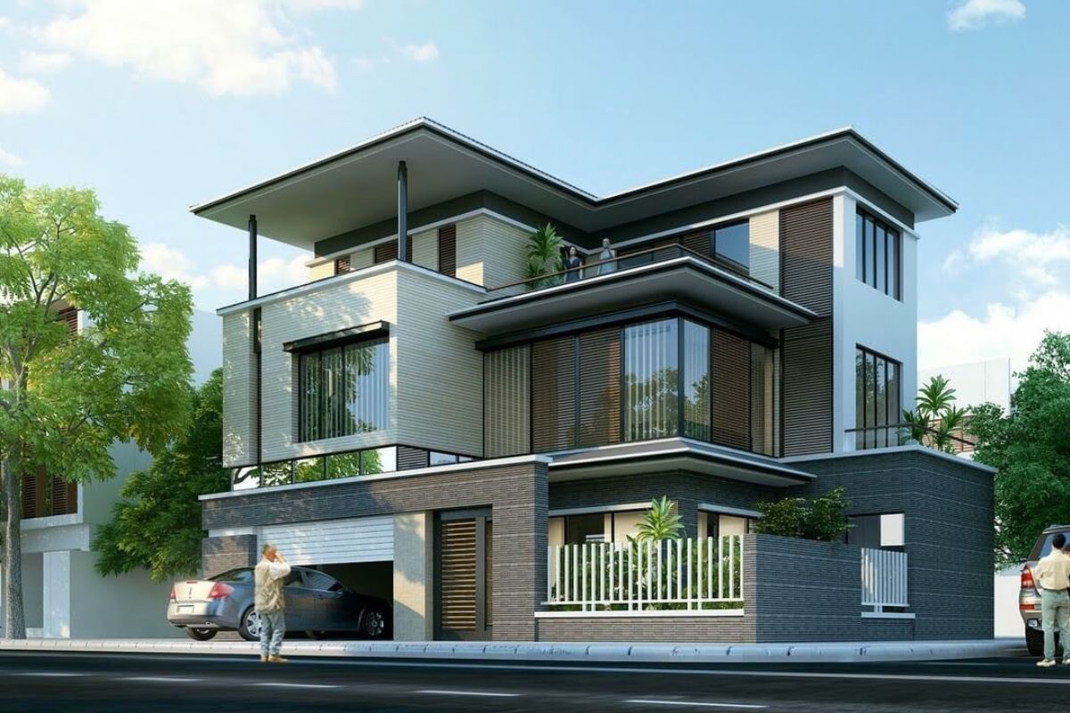 Biệt thự 3 tầng 100m2 kết cấu gọn gàng, bền vững, thi công đơn giản (Ảnh: Sưu tầm)