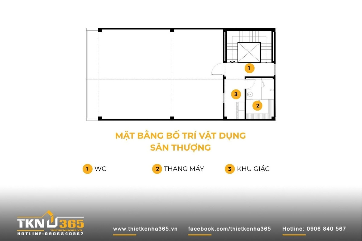 mặt bằng công năng nhà phố 6 tầng