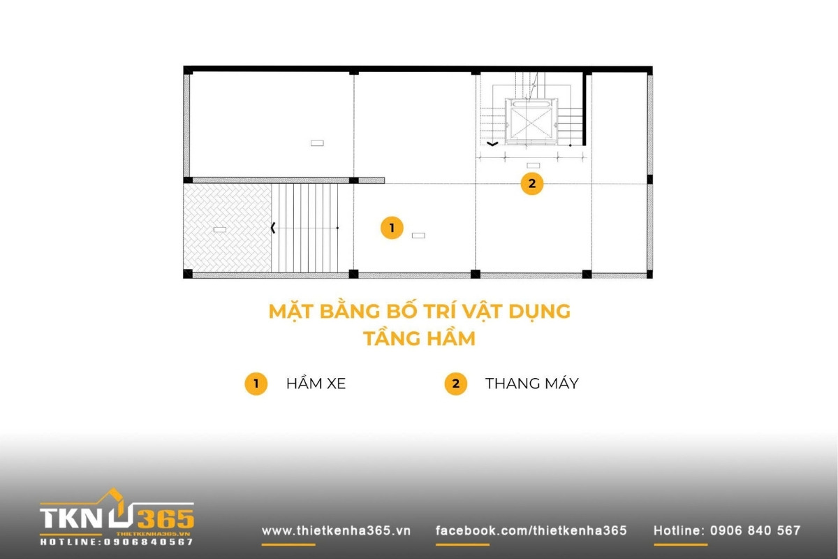 mặt bằng công năng nhà phố 6 tầng