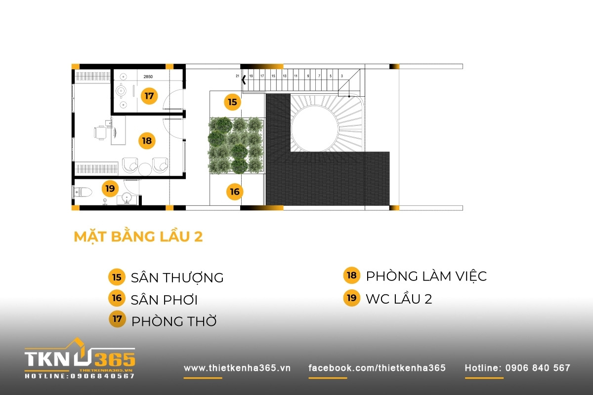 mặt bằng công năng nhà phố 3 tầng ở bình tân