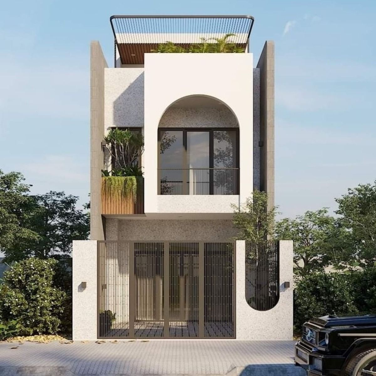 Tum che thang gi&uacute;p nh&agrave; 1 trệt 1 lầu 4x16m gọn g&agrave;ng v&agrave; c&acirc;n đối hơn (Ảnh: Sưu tầm)