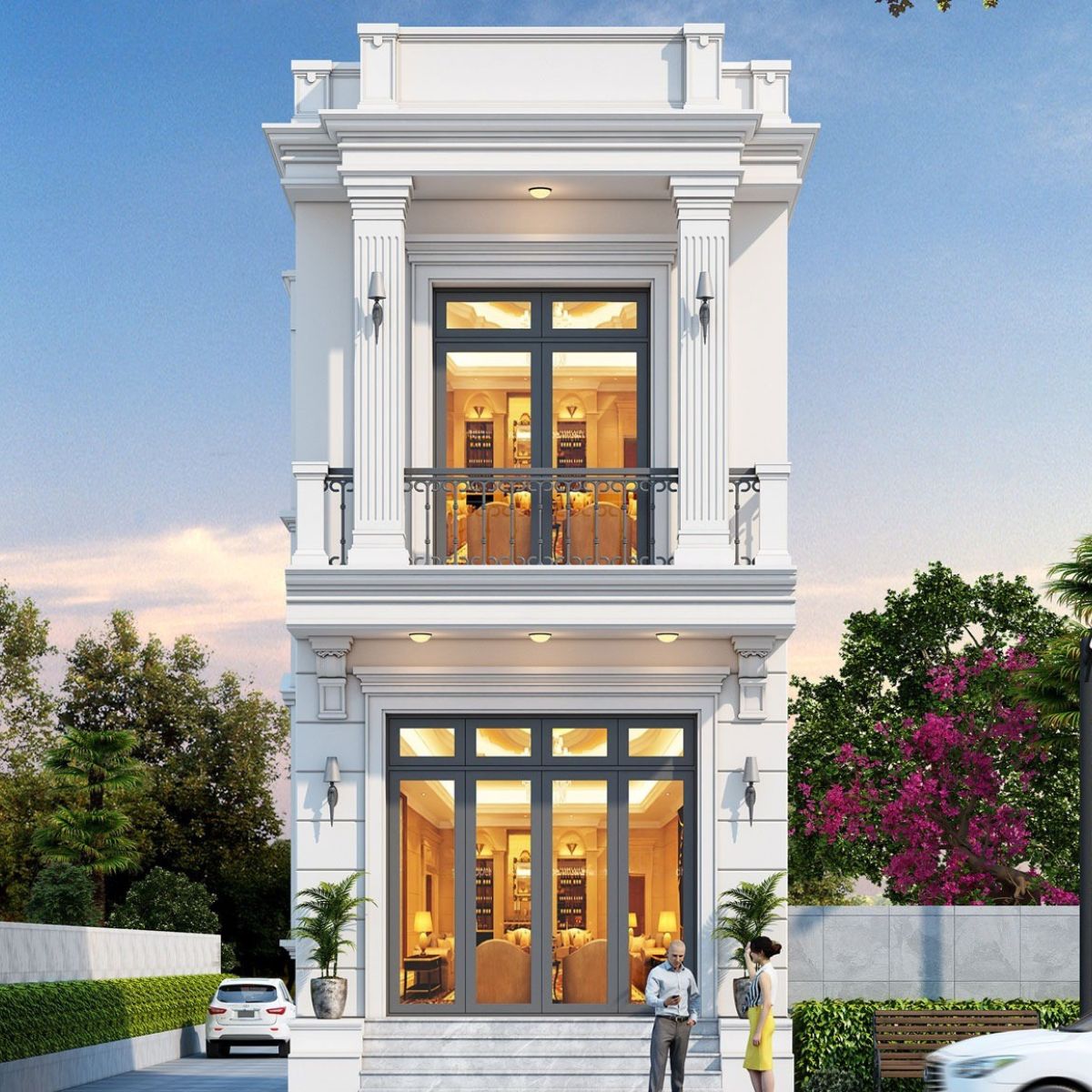 Giếng trời cho nh&agrave; phố 4x16 thường bố tr&iacute; ở trung t&acirc;m, đảm bảo c&aacute;c khu vực chức năng đều nhận được &aacute;nh s&aacute;ng v&agrave; gi&oacute; tự nhi&ecirc;n (Ảnh: Sưu tầm)