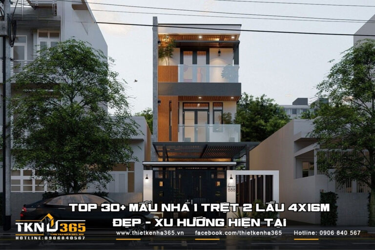mẫu nh&agrave; 1 trệt 2 lầu 4x16m đẹp