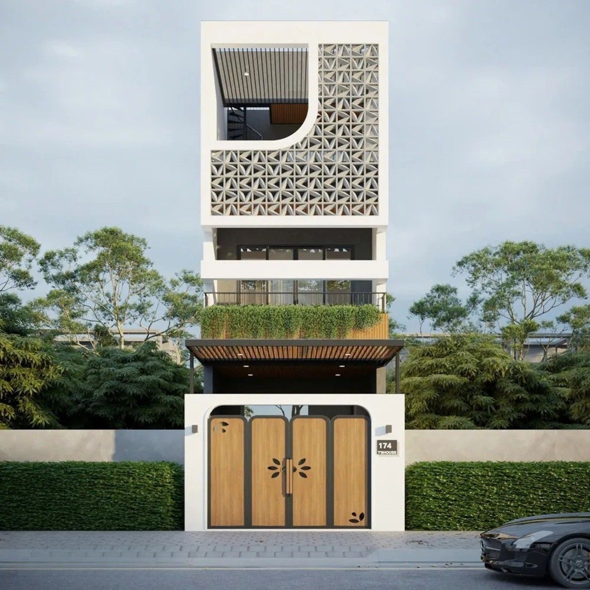 Khi thiết kế giếng trời trong nh&agrave; 1 trệt 2 lầu 4x16m, cần t&iacute;nh to&aacute;n kỹ c&aacute;c phương &aacute;n chống thấm, chống dột, che mưa v&agrave; tho&aacute;t nước (Ảnh: Sưu tầm)