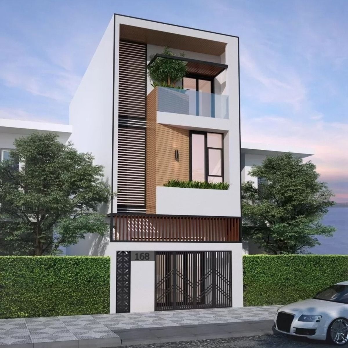 Thiếu giếng trời, sai vị tr&iacute; cầu thang v&agrave; nhồi nh&eacute;t ph&ograve;ng ngủ l&agrave; những lỗi thường xuất hiện khi x&acirc;y dựng nh&agrave; 1 trệt 2 lầu 4x16m (Ảnh: Sưu tầm)