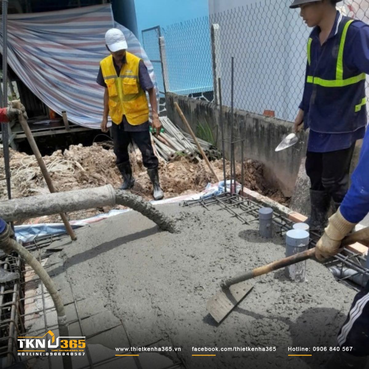 H&igrave;nh ảnh đổ s&agrave;n b&ecirc; t&ocirc;ng tầng trệt