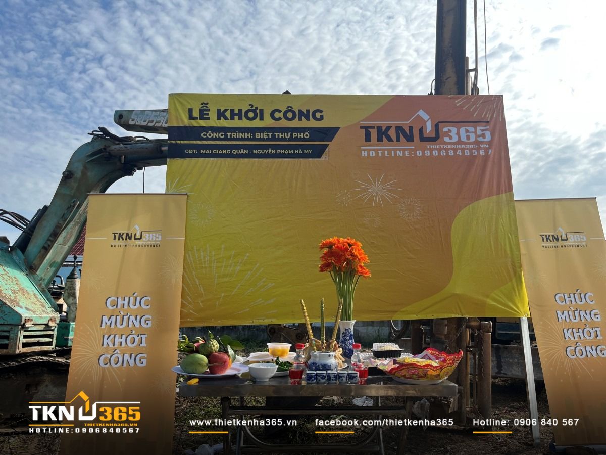 Lễ khởi c&ocirc;ng c&ocirc;ng tr&igrave;nh nh&agrave; phố 1 trệt 2 lầu 1 s&acirc;n thượng ở H&oacute;c M&ocirc;n