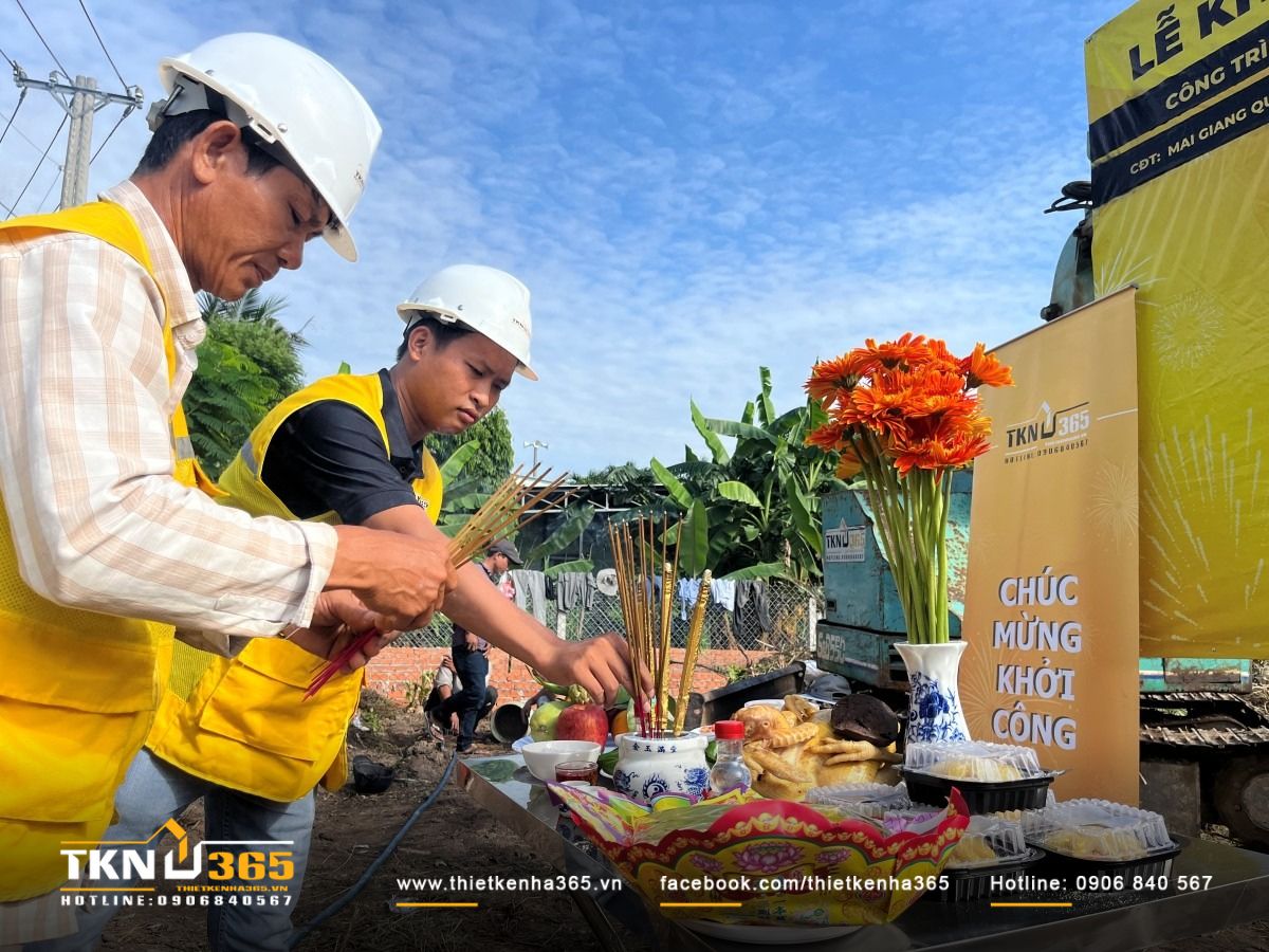 Lễ khởi c&ocirc;ng c&ocirc;ng tr&igrave;nh nh&agrave; phố 1 trệt 2 lầu 1 s&acirc;n thượng ở H&oacute;c M&ocirc;n