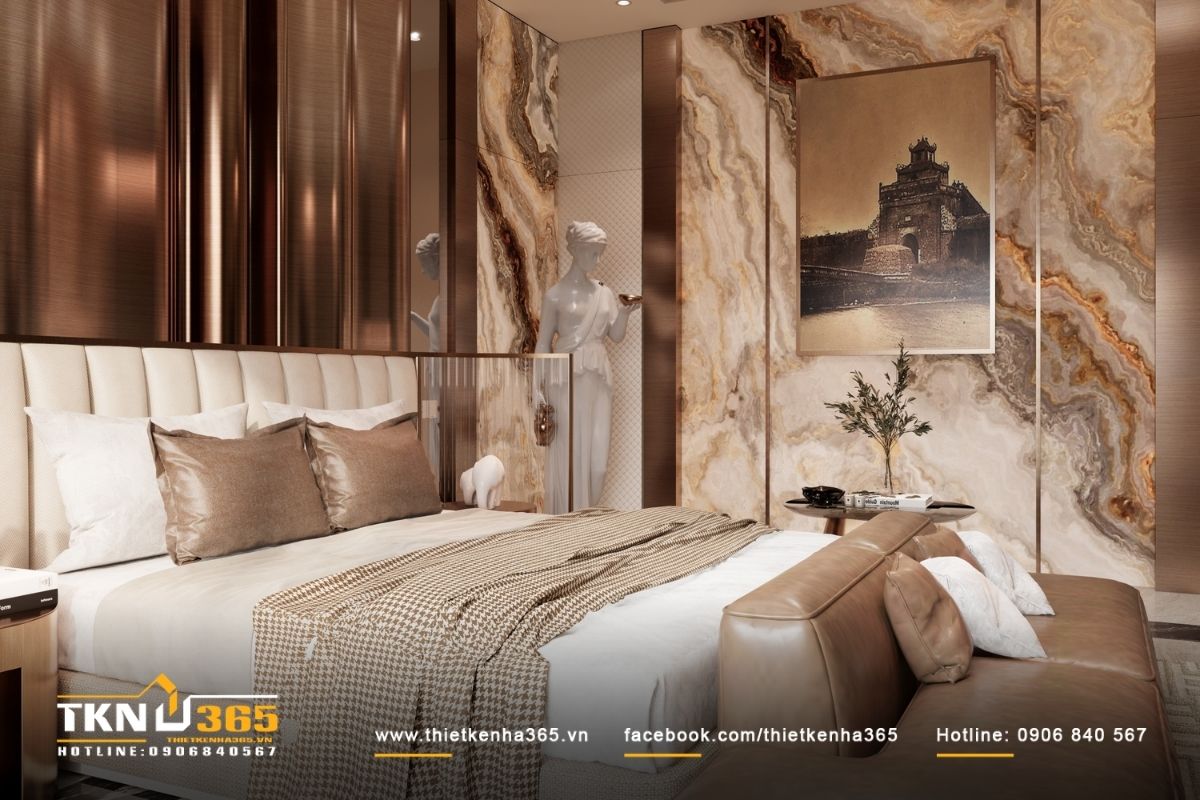 Vật liệu &aacute;nh kim nhạt được sử dụng chọn lọc để duy tr&igrave; sắc th&aacute;i ấm &aacute;p v&agrave; y&ecirc;n tĩnh