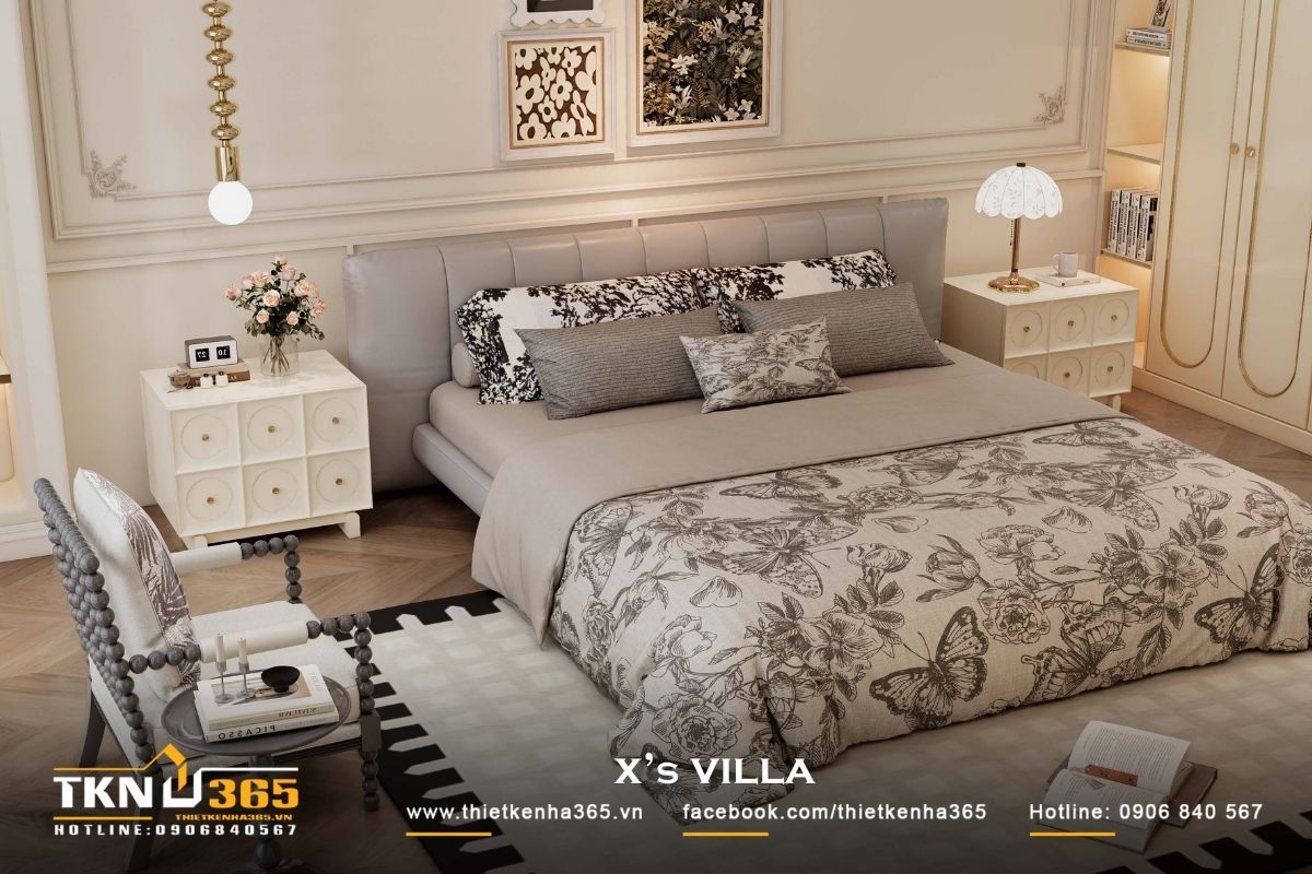 Chi tiết kim loại &aacute;nh v&agrave;ng sử dụng tiết chế, tạo điểm nhấn tinh tế m&agrave; kh&ocirc;ng ph&aacute; vỡ cảm gi&aacute;c y&ecirc;n tĩnh