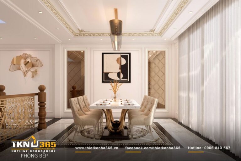 &Aacute;nh s&aacute;ng tự nhi&ecirc;n được khai th&aacute;c qua hệ cửa k&iacute;nh lớn, gi&uacute;p khu vực bếp - ăn lu&ocirc;n tho&aacute;ng đ&atilde;ng v&agrave; dễ chịu