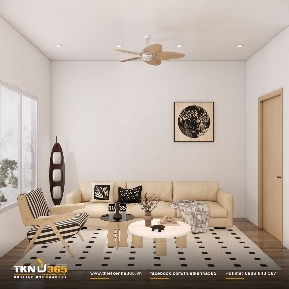 Bảng m&agrave;u trung t&iacute;nh v&agrave; nền gỗ s&aacute;ng giữ nhịp kh&ocirc;ng gian y&ecirc;n tĩnh, ph&ugrave; hợp cho những khoảnh khắc ngồi lại c&ugrave;ng nhau