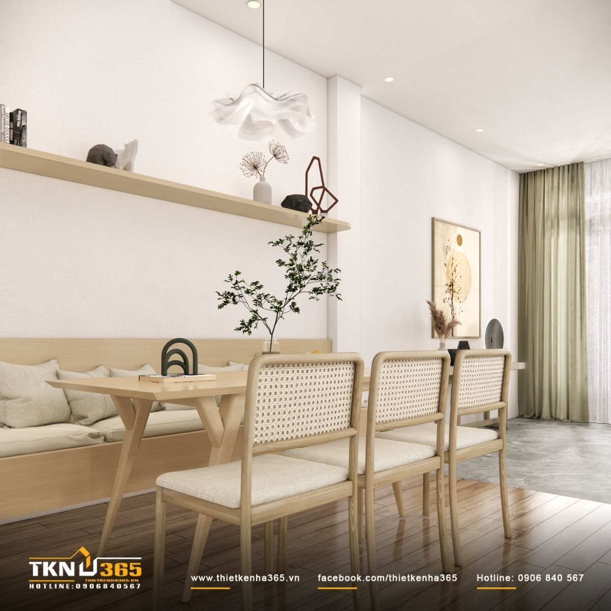 Bộ b&agrave;n ghế gỗ s&aacute;ng thiết kế tối giản, tạo điểm tựa thị gi&aacute;c nhẹ nh&agrave;ng cho kh&ocirc;ng gian ph&ograve;ng kh&aacute;ch nh&agrave; phố