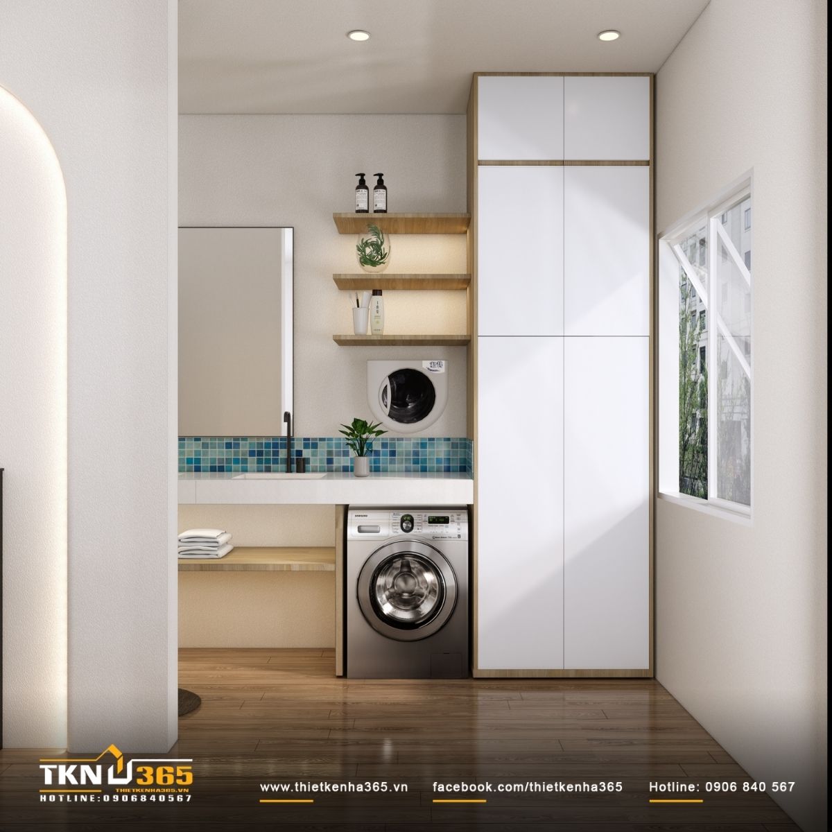 M&aacute;y giặt v&agrave; bồn rửa bố tr&iacute; liền khối, tối ưu diện t&iacute;ch sử dụng trong kh&ocirc;ng gian nhỏ