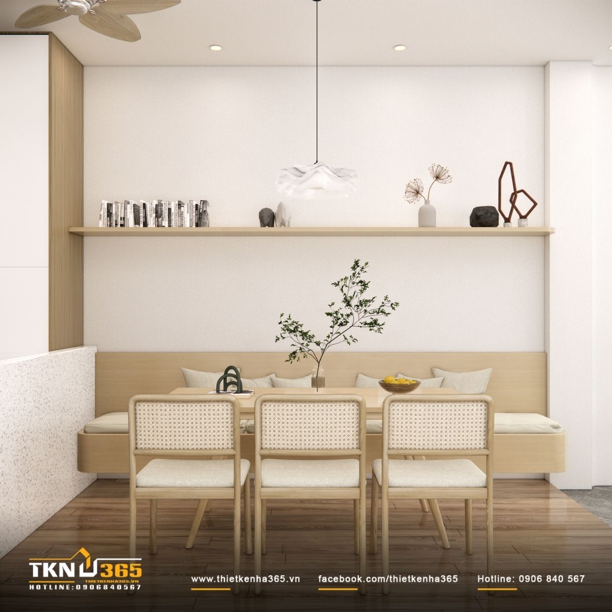 Băng ghế d&agrave;i đặt s&aacute;t tường gi&uacute;p tối ưu diện t&iacute;ch, đồng thời mở rộng khả năng sử dụng trong sinh hoạt h&agrave;ng ng&agrave;y