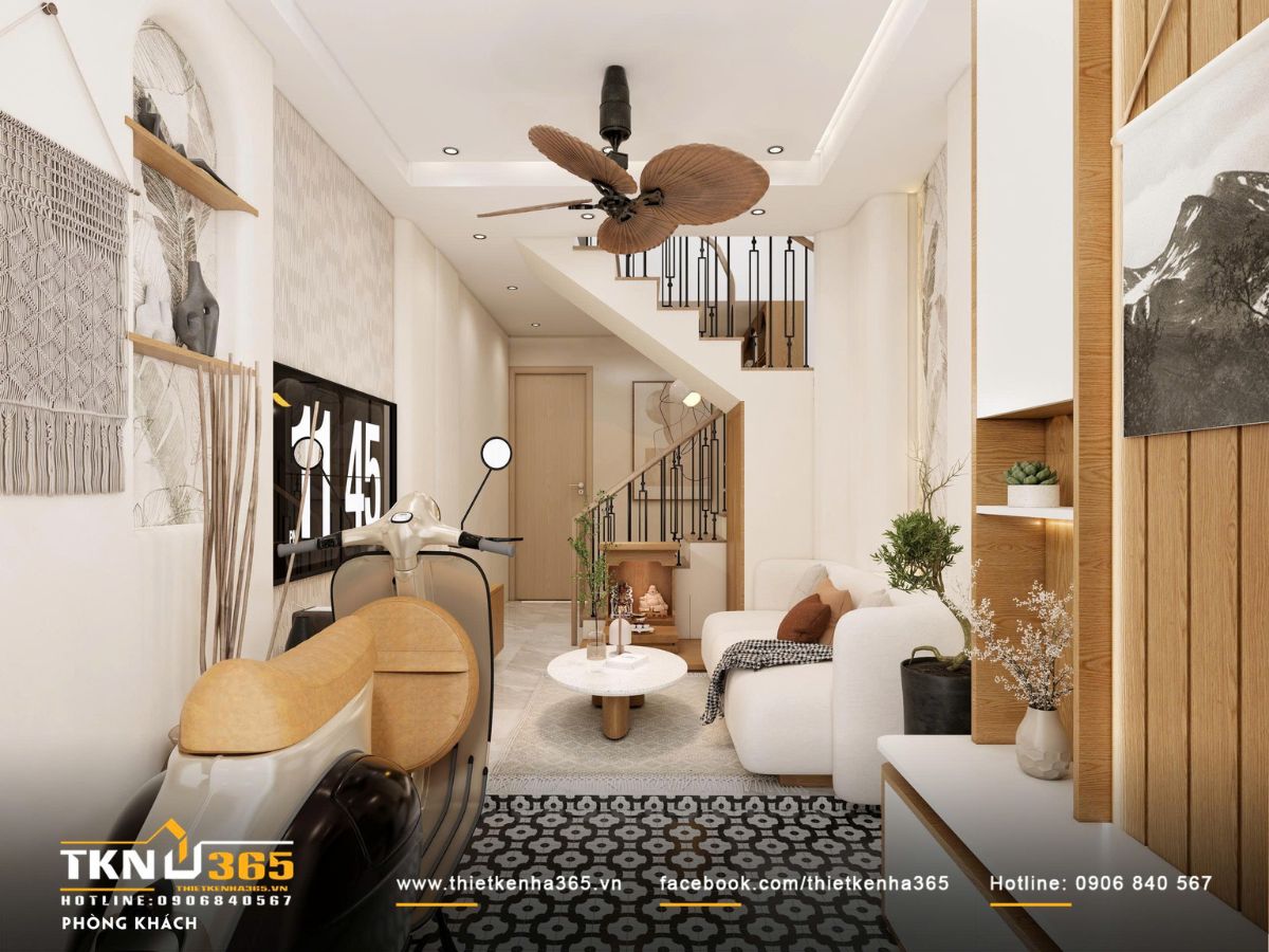 Nh&agrave; phố 3 tầng D&rsquo;s House được x&acirc;y dựng tr&ecirc;n l&ocirc; đất &ldquo;hẹp ngang d&agrave;i s&acirc;u&rdquo; điển h&igrave;nh của nh&agrave; ở đ&ocirc; thị