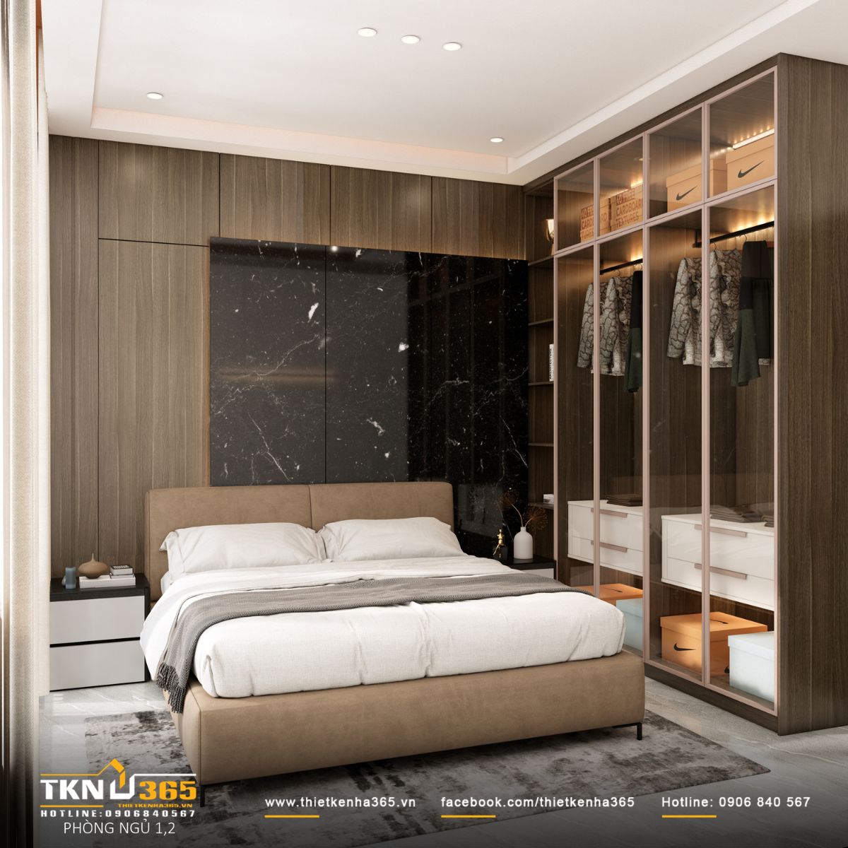 Ánh sáng gián tiếp và vật liệu gỗ mang lại cảm giác ấm áp, yên tĩnh