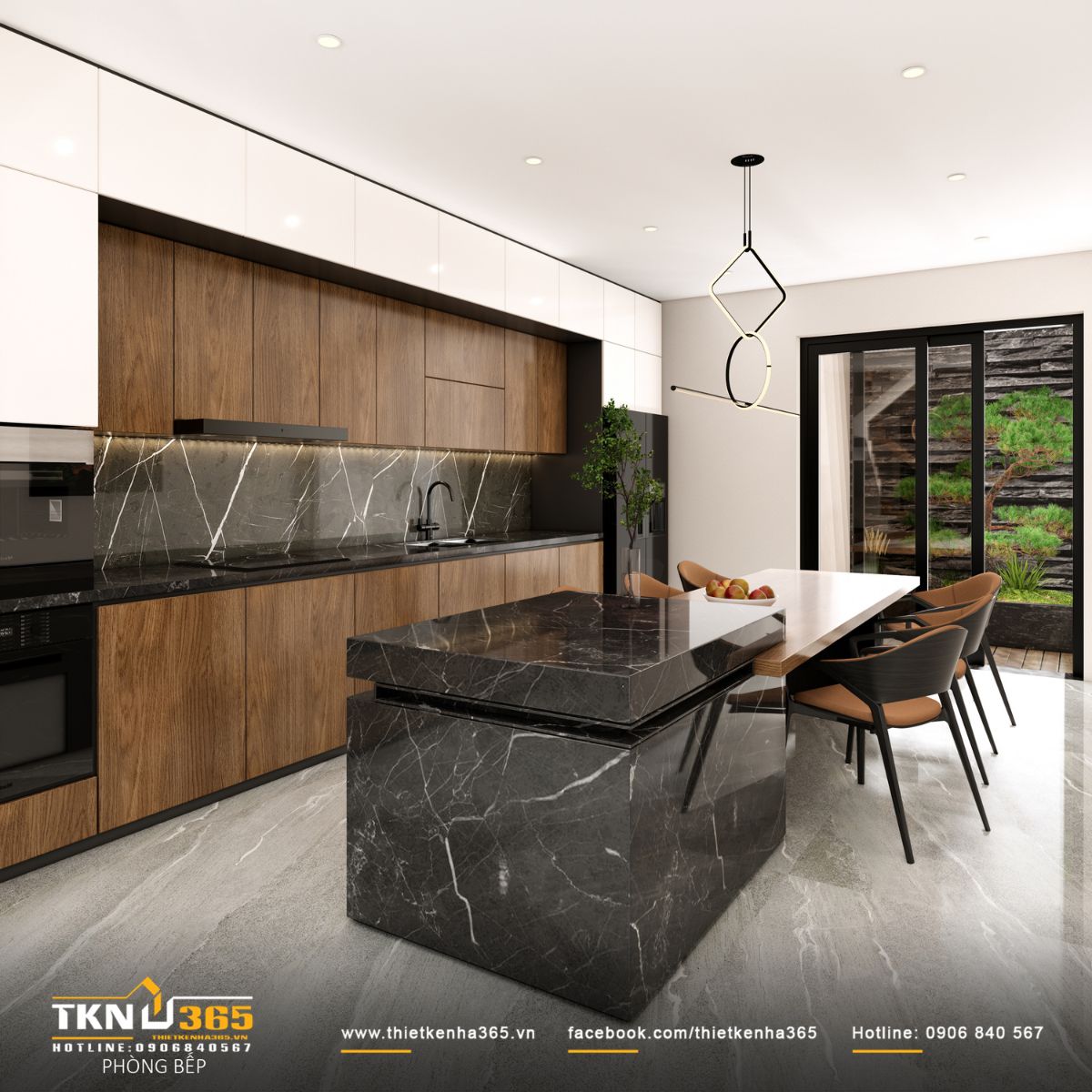 Không gian bếp - ăn thiết kế liền mạch, ưu tiên sự thông thoáng và dễ vận hành