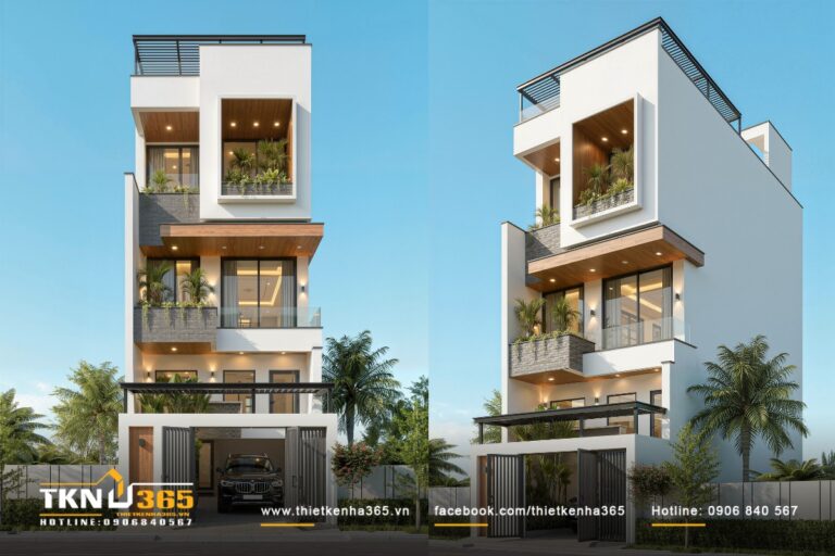 Dự &aacute;n nh&agrave; phố 3 tầng 4,2x20m thumb