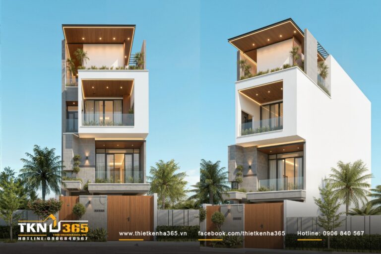 Dự &aacute;n nh&agrave; phố 4 tầng 4x18m thumb