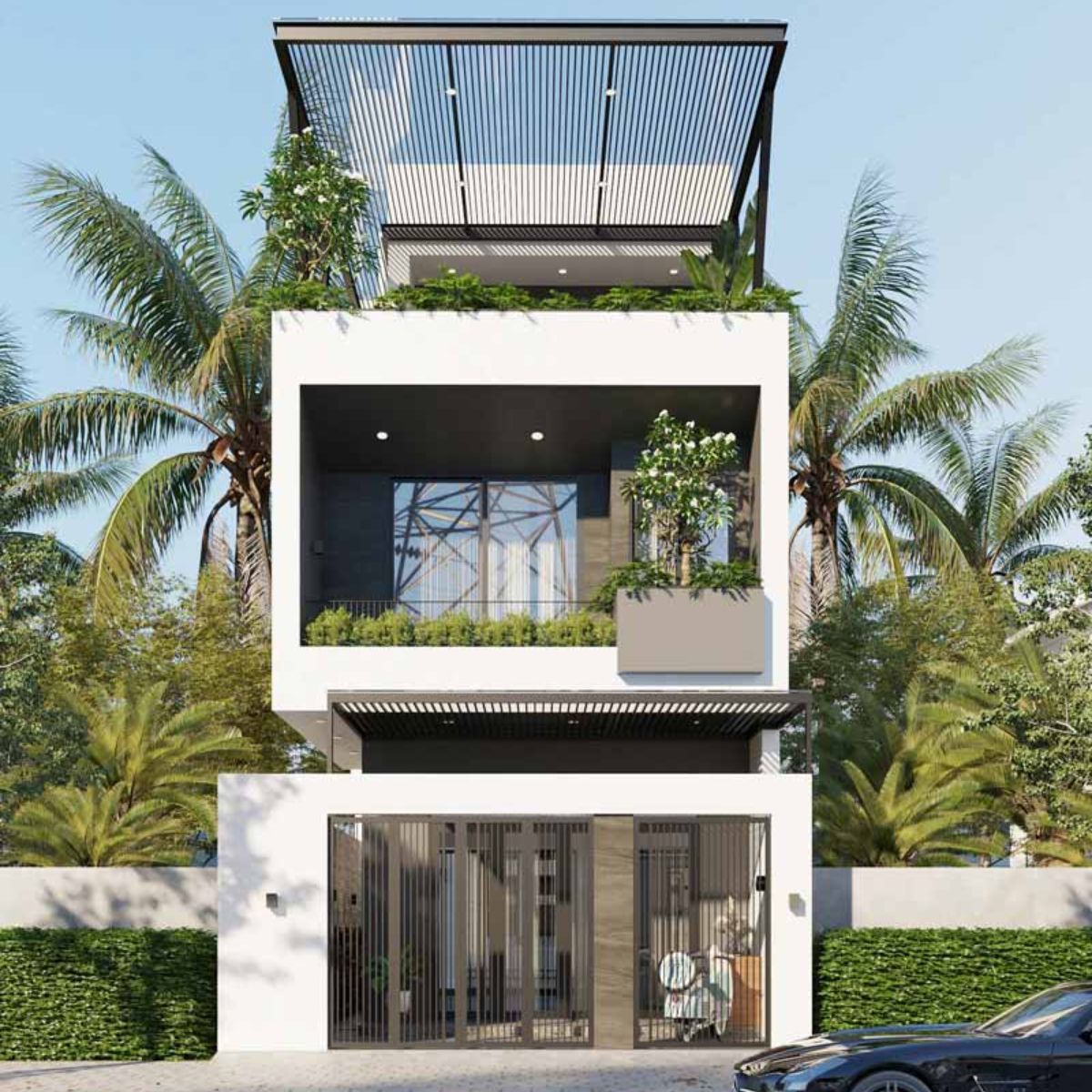 Gia chủ có thể linh hoạt lựa chọn nhà 1 trệt 1 lầu sân thượng sau hoặc trước tùy vào nhu cầu sử dụng và ngân sách (Ảnh: Sưu tầm)