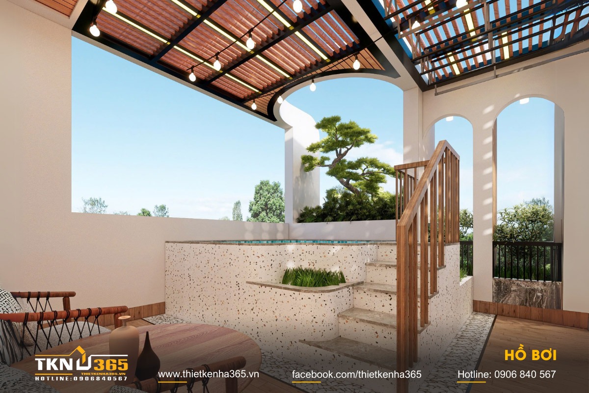Thiết kế nhà có sân thượng phù hợp với gia chủ yêu thích không gian sống xanh, rút ngắn khoảng cách giữa con người, kiến trúc và thiên nhiên