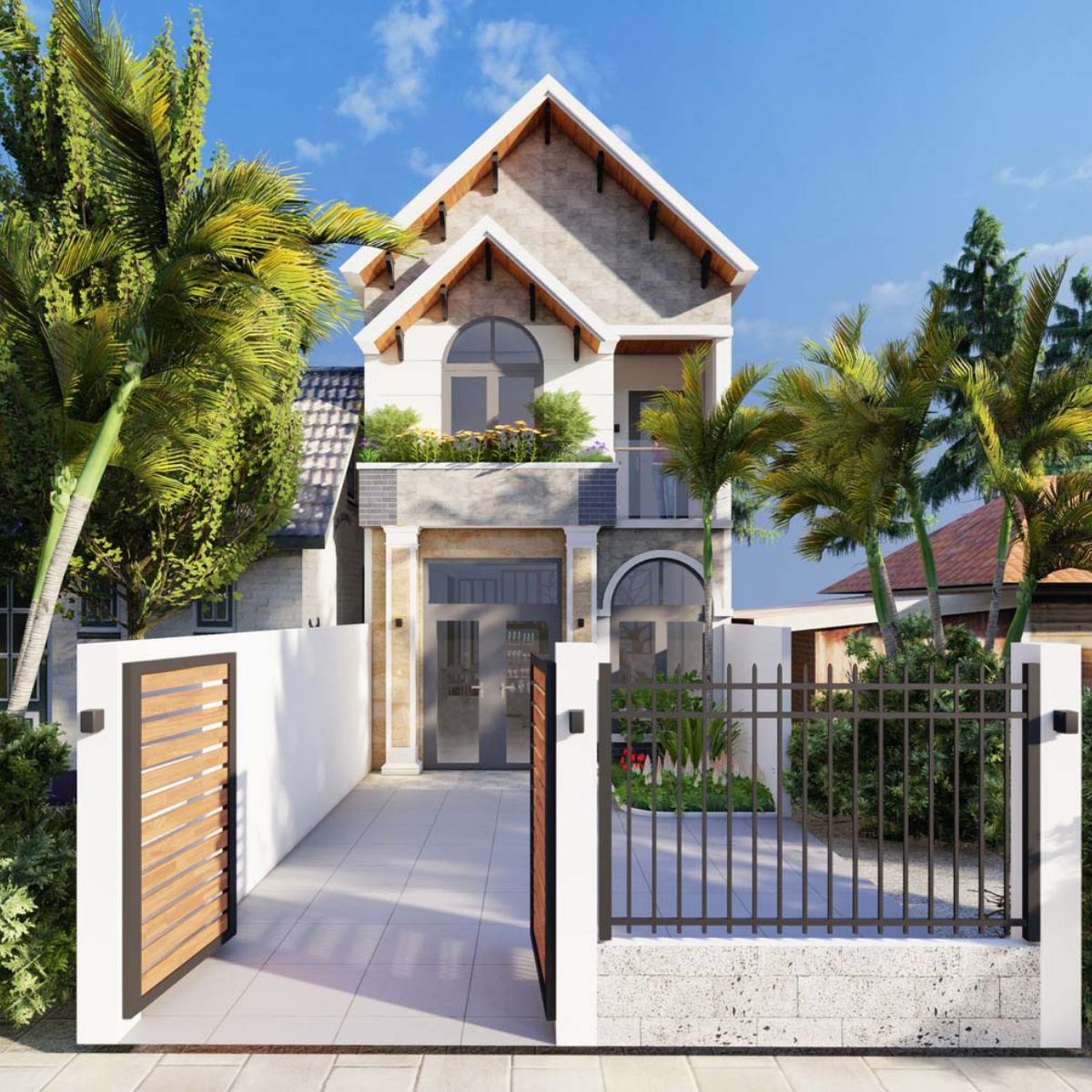 Nh&agrave; 1 trệt 1 lầu 5x15 kh&ocirc;ng thực sự ph&ugrave; hợp với những phong c&aacute;ch thiết kế cầu kỳ, nhiều chi tiết trang tr&iacute; như cổ điển, t&acirc;n cổ điển (Ảnh: Sưu tầm)