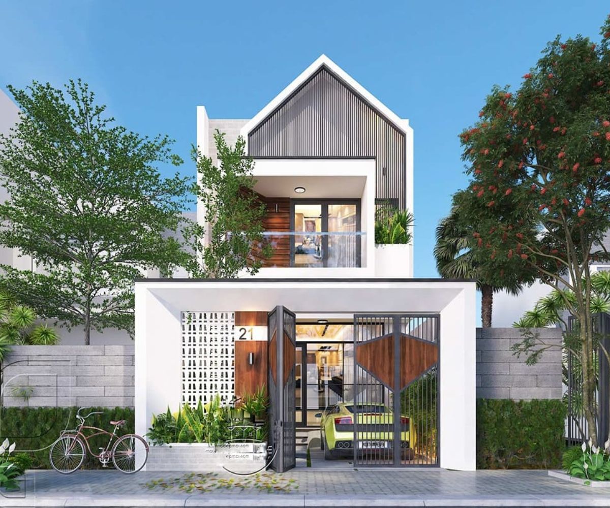 Nhà 1 trệt 1 lầu 4x12 nên tránh những mẫu nhà thiết kế cầu kỳ, nhiều chi tiết phào chỉ rườm rà (Ảnh: Sưu tầm)