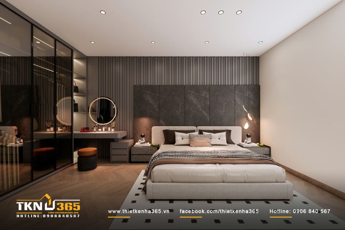 B&agrave;n trang điểm treo tường kết hợp gương tr&ograve;n LED mang lại n&eacute;t tinh tế hiện đại