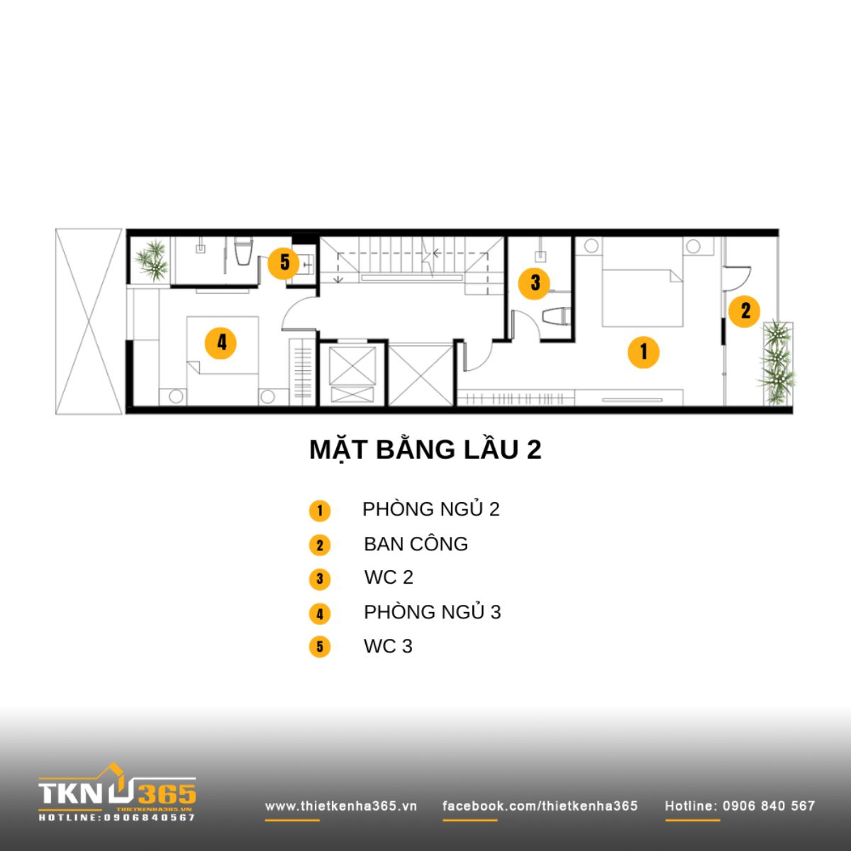 Lầu 2 gồm hai ph&ograve;ng ngủ kh&eacute;p k&iacute;n với hai WC ri&ecirc;ng, đảm bảo t&iacute;nh độc lập v&agrave; thuận tiện trong sinh hoạt